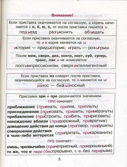 Фотография книги "Елизавета Арбатова: Правила русского языка в таблицах и схемах"