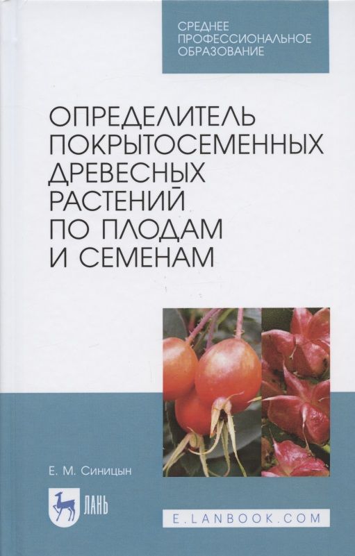 Обложка книги "Евгений Синицын: Определитель покрытосеменных древесных растений по плодам и семенам. СПО"