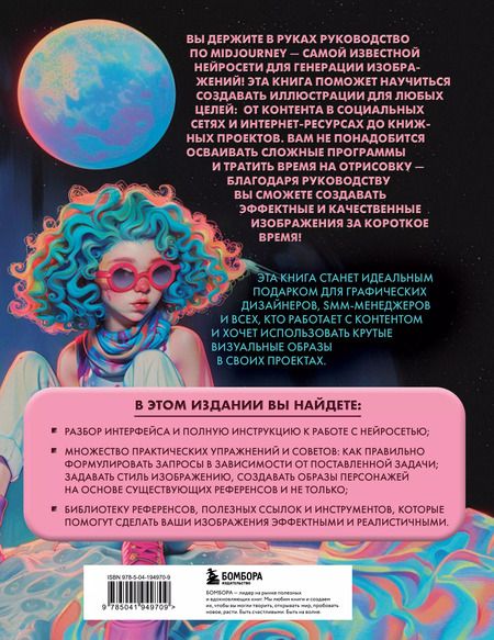 Фотография книги "Евгения Хубер: Midjourney: от промпта к иллюстрации. Полное руководство по работе с визуалом в нейросети"
