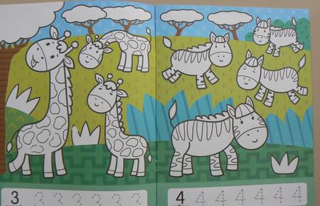 Фотография книги "Юлия Разумовская: Считаем в зоопарке. Книжка-раскраска"