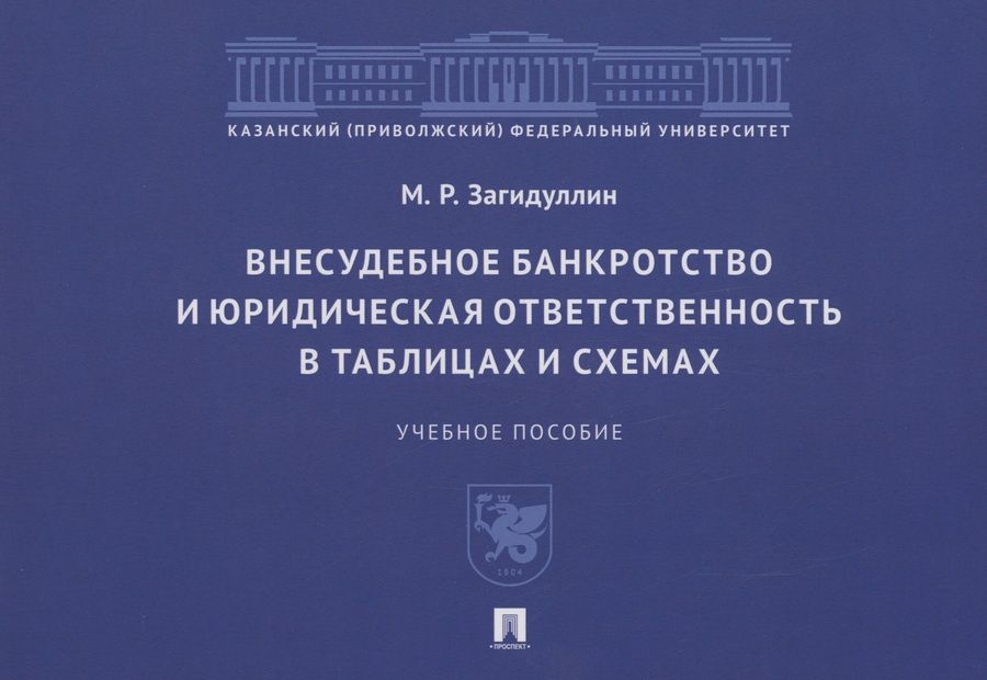 Обложка книги "Загидуллин: Внесудебное банкротство и юридическая ответственность в таблицах и схемах. Учебное пособие"