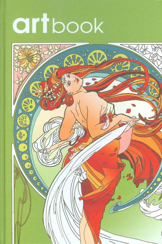 Обложка книги "Записная книга-раскраска Artbook Ар-нуво (зеленая)"