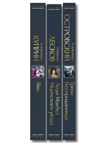 Фотография книги "Женский протест (набор из 3 книг: "Гроза" А. Островского, "Леди Макбет Мценского уезда" Н. Лескова, "Яма" А. Куприна)"
