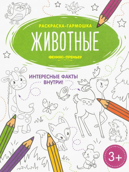 Обложка книги "Животные. Книжка-раскраска"