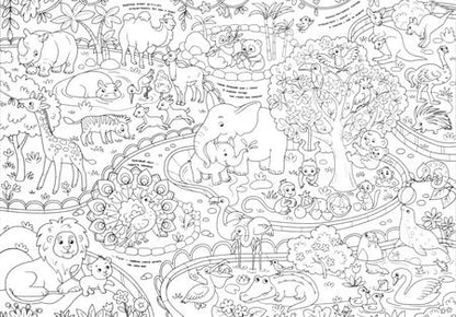 Фотография книги "Животные. Мегараскраска для малышей. Раскраска-плакат"