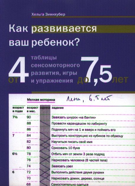 Обложка книги "Зиннхубер: Как развивается ваш ребенок? таблицы сенсомоторного развития, игры и упражнения: От 4 до 7,5 лет. 5-е изд. "