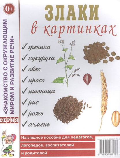 Обложка книги "Злаки в картинках. Наглядное пособие для педагогов, логопедов, воспитателей и родителей"