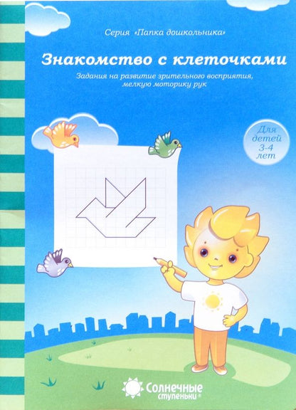 Обложка книги "Знакомство с клеточками. Задания на развитие зрительного восприятия, мелкой моторики"